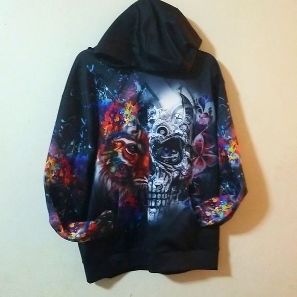 SBC Limited Edition Lion Skull Abstract Hoodie - Picture 1 of 11